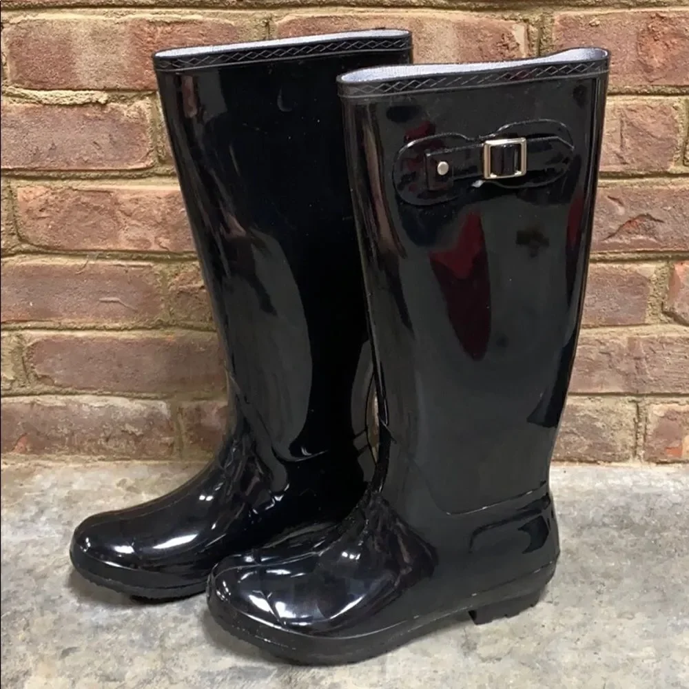 Bamboo Padinton Black Tall Rain Boot NEW